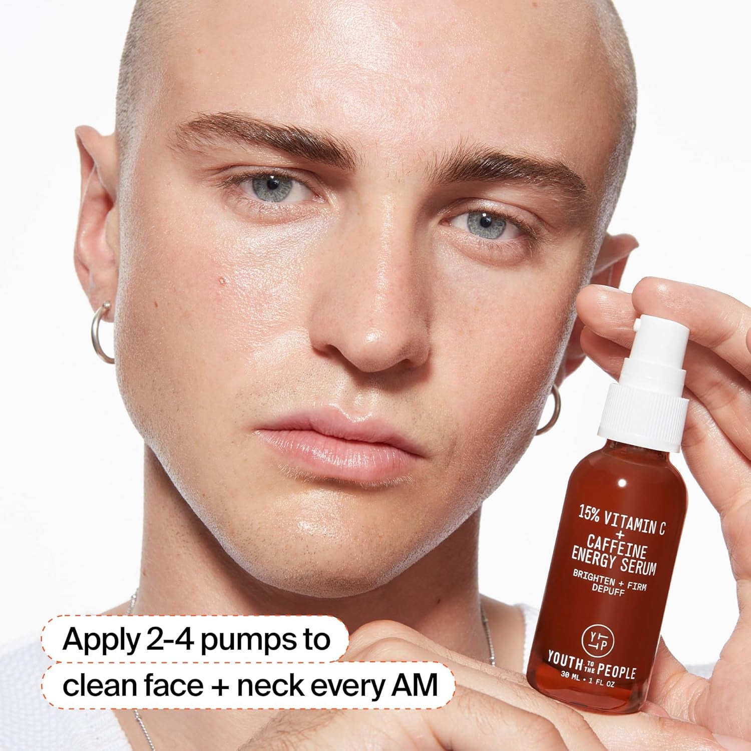 15% Vitamin C + Caffeine Energy Face Serum, Reduce Puffiness, Brighten Uneven Skin Tone + Improve Texture, Treats Dark Spots + Dullness, Vegan