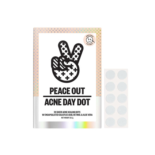 Acne Day Dot, Sheer Acne Healing Dots, Virtually Invisible Wear, Hydrocolloid Pimple Patches Helps Clear Blemishes Quickly with Encapsulated Salicylic Acid, Retinol & Aloe Vera, 20 Dots